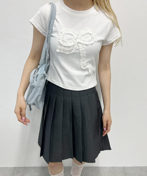 ギャザーリボンモチーフTシャツ