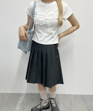 ギャザーリボンモチーフTシャツ