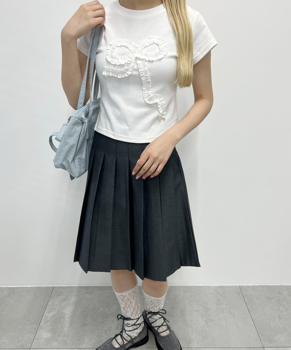 ギャザーリボンモチーフTシャツ