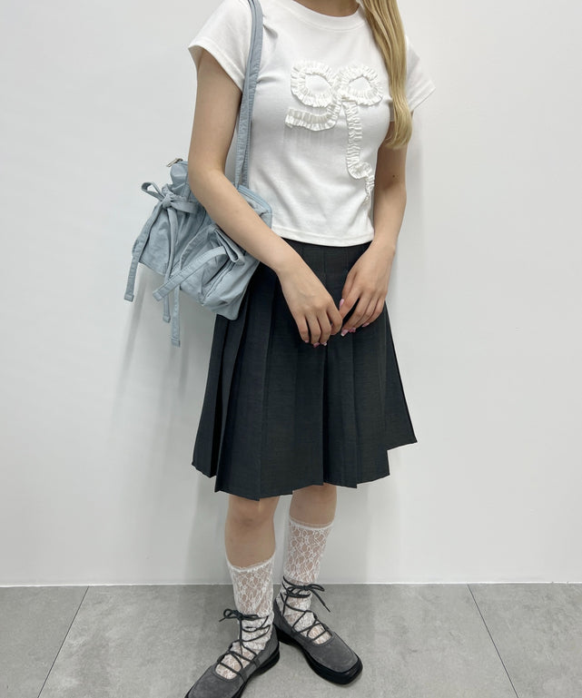 ギャザーリボンモチーフTシャツ