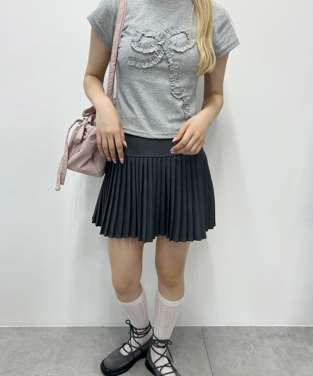 ギャザーリボンモチーフTシャツ