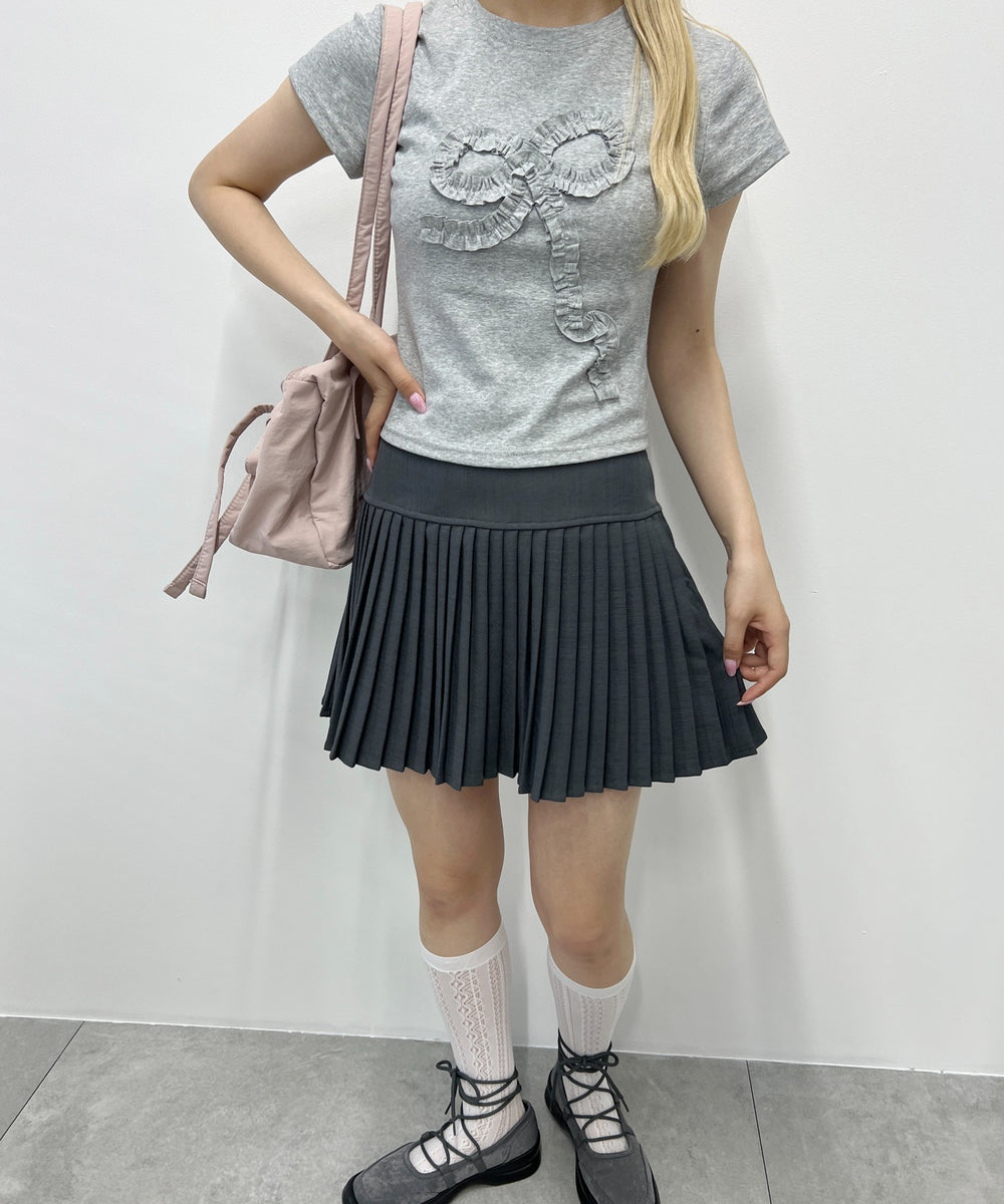 ギャザーリボンモチーフTシャツ