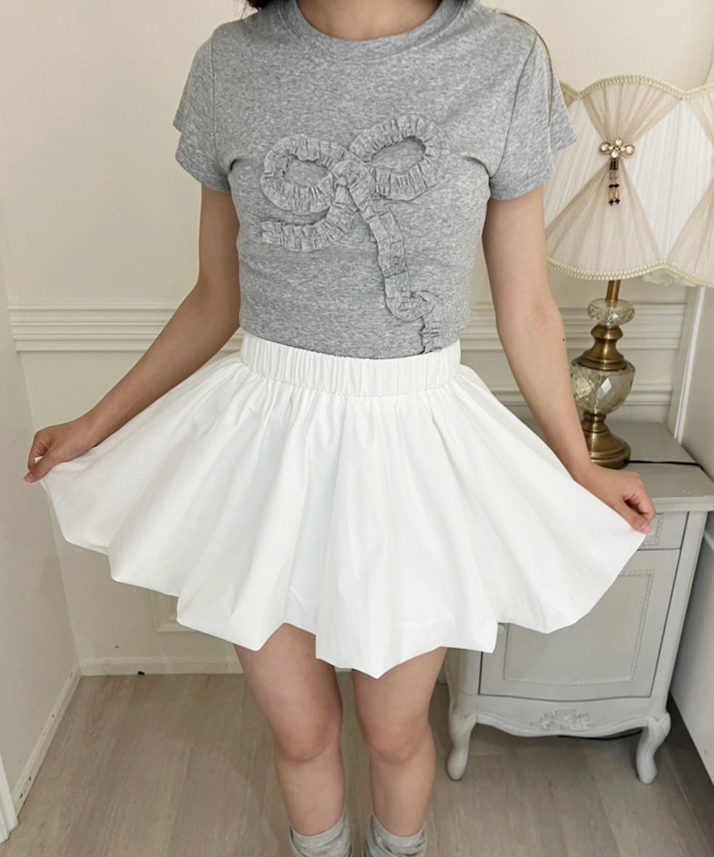 ギャザーリボンモチーフTシャツ