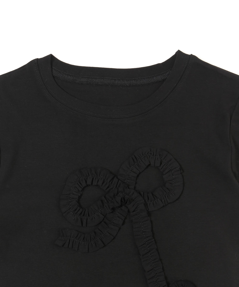 ギャザーリボンモチーフTシャツ