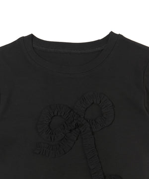 ギャザーリボンモチーフTシャツ