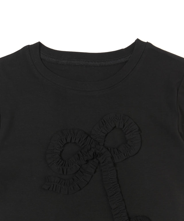 ギャザーリボンモチーフTシャツ