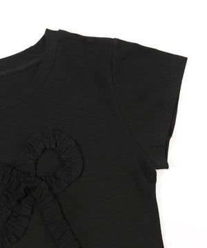 ギャザーリボンモチーフTシャツ