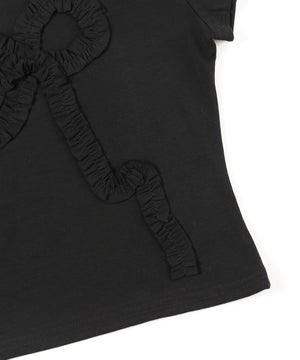 ギャザーリボンモチーフTシャツ