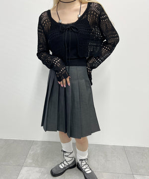 クロシェ編みカーディガン