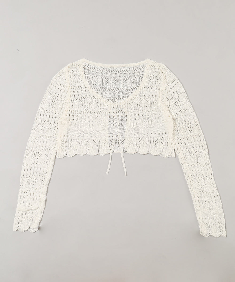 クロシェ編みカーディガン