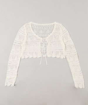 クロシェ編みカーディガン