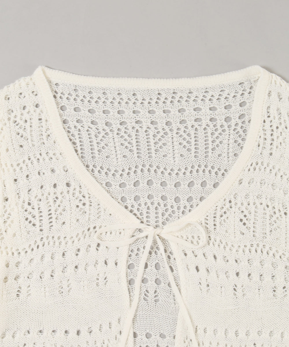 クロシェ編みカーディガン