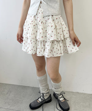 フラワーティアードミニスカート