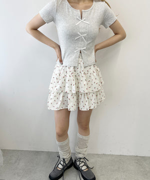 フラワーティアードミニスカート