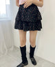 フラワーティアードミニスカート