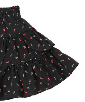 フラワーティアードミニスカート