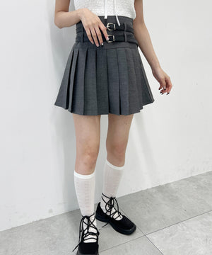 ダブルベルトプリーツスカパン