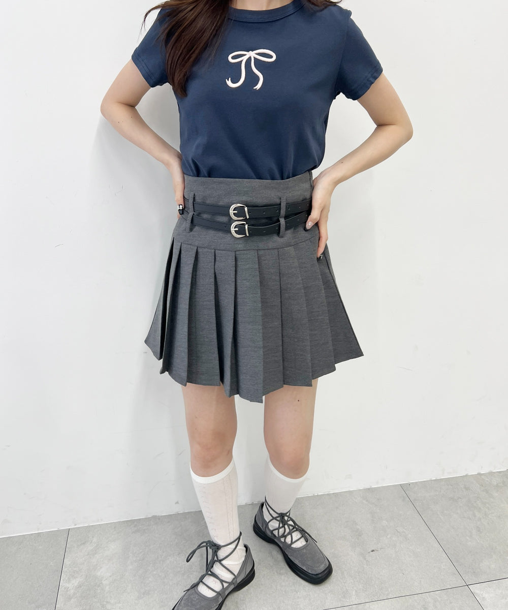 ダブルベルトプリーツスカパン