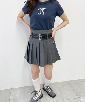 ダブルベルトプリーツスカパン