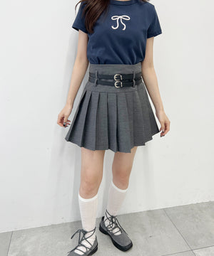 ダブルベルトプリーツスカパン