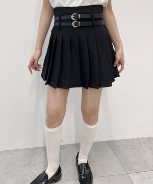 ダブルベルトプリーツスカパン