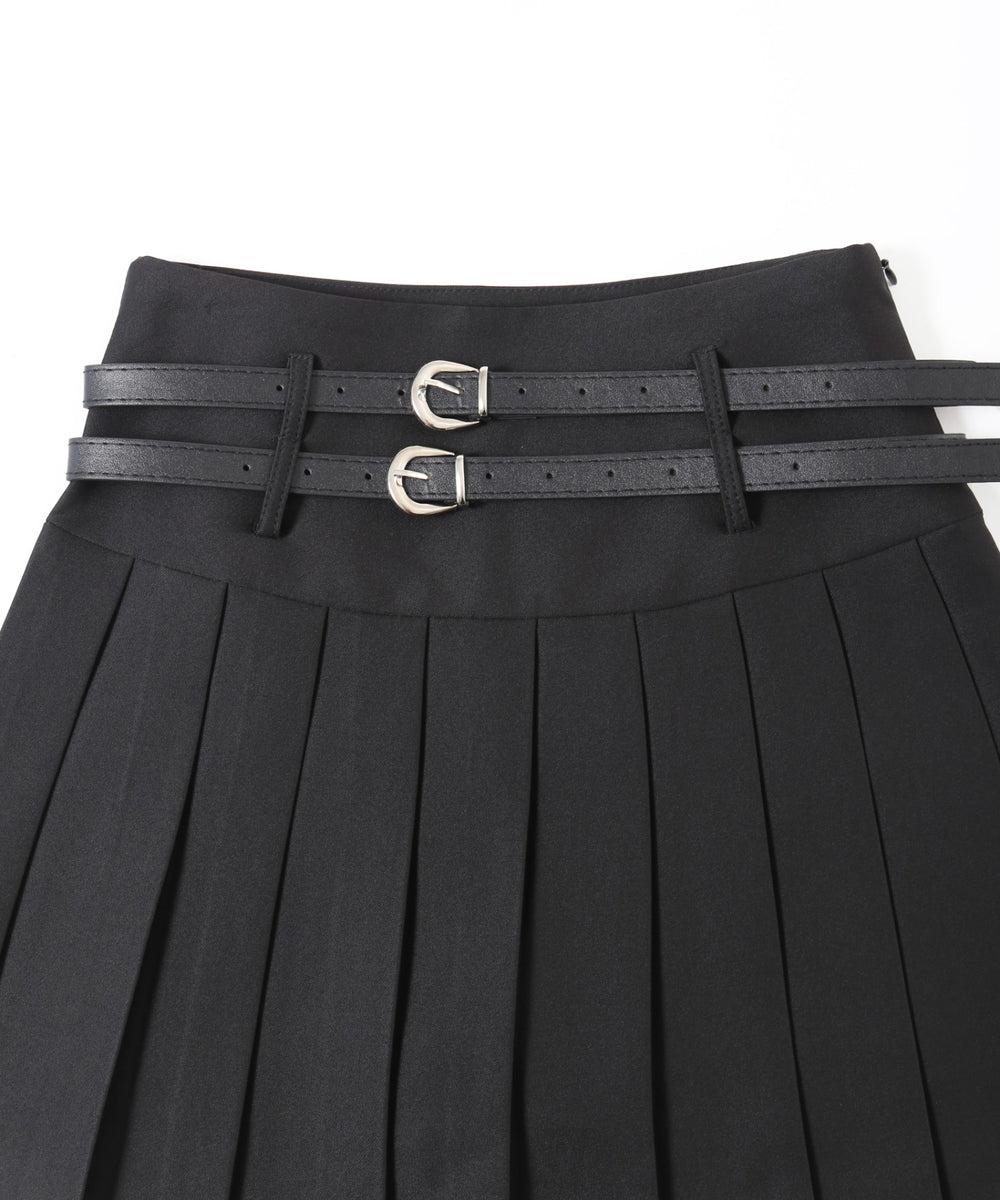 ダブルベルトプリーツスカパン