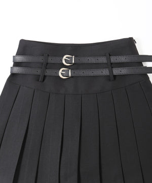 ダブルベルトプリーツスカパン