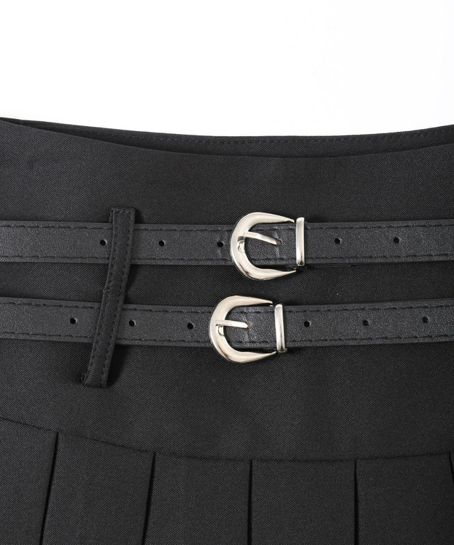 ダブルベルトプリーツスカパン