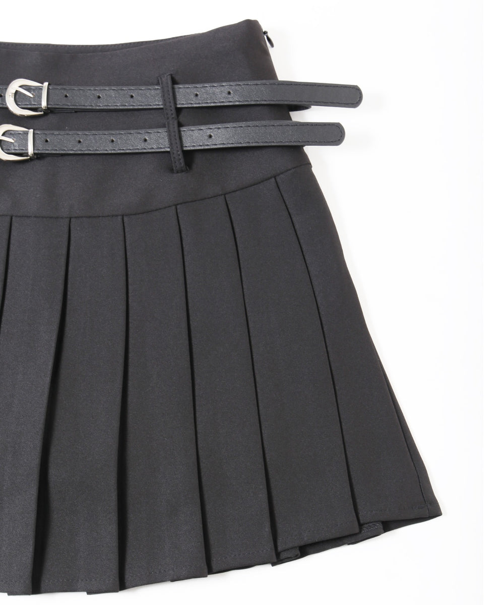ダブルベルトプリーツスカパン