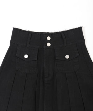 ポケットデニムプリーツスカート