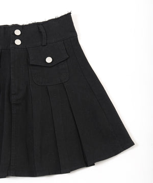 ポケットデニムプリーツスカート