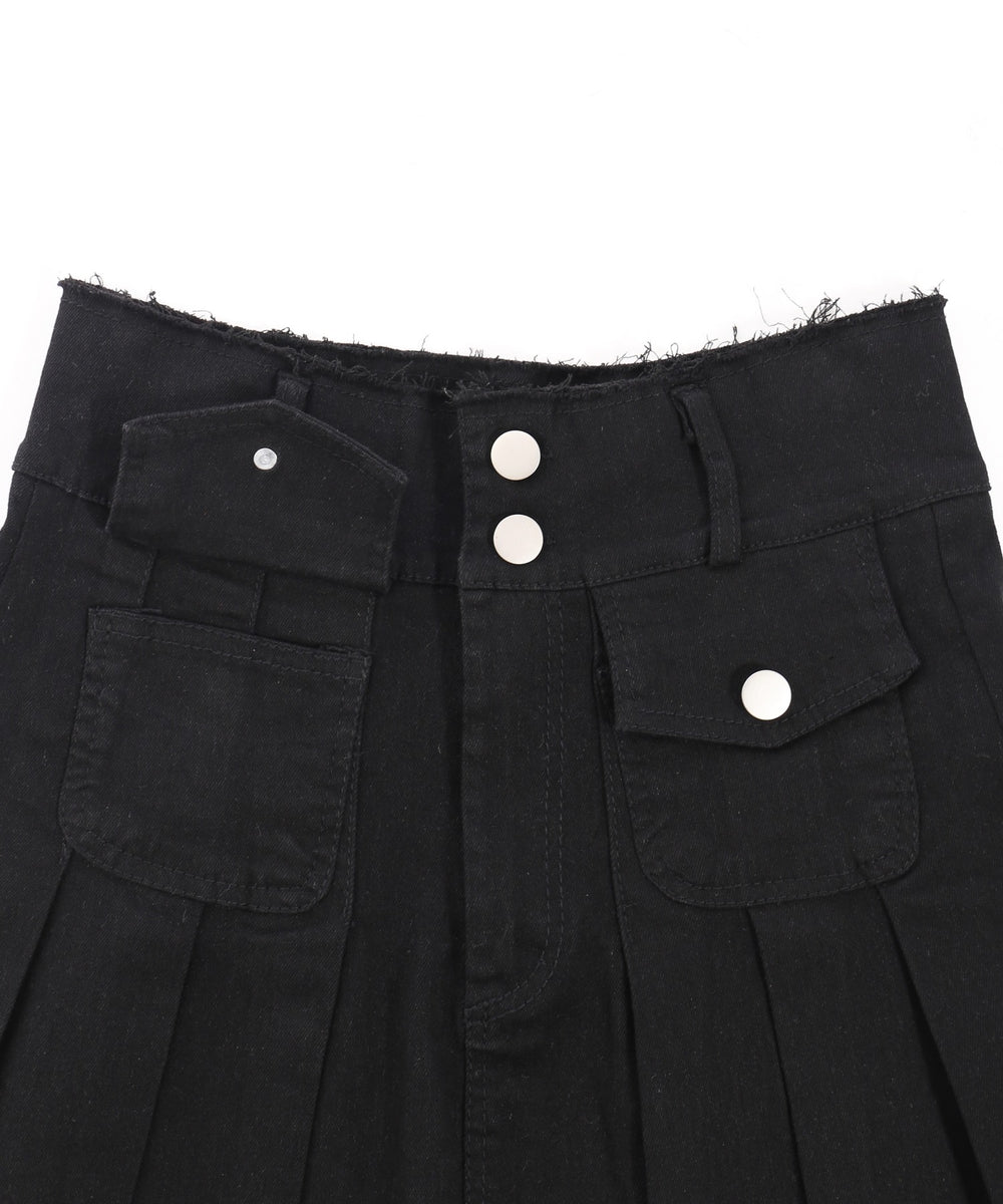ポケットデニムプリーツスカート