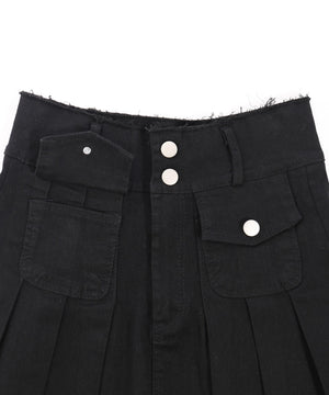 ポケットデニムプリーツスカート
