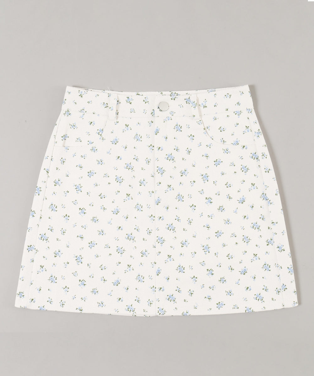 ホワイト(花柄ブルー)