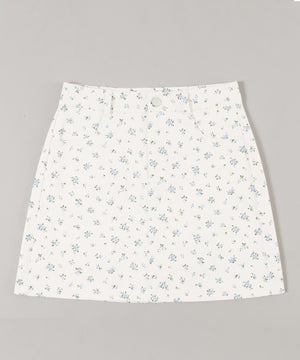 ホワイト(花柄ブルー)