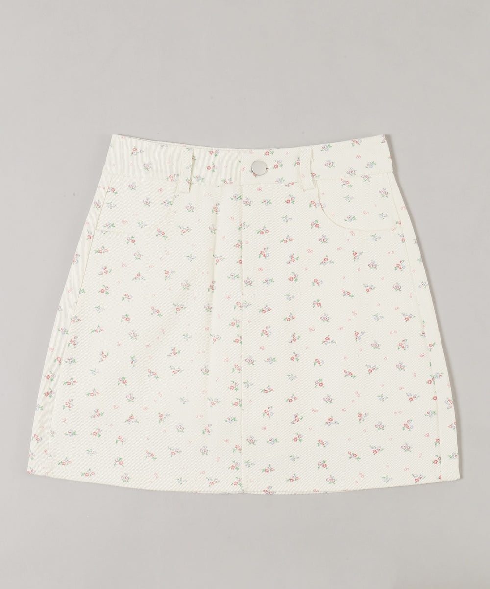 ホワイトアイボリー(花柄ピンク)