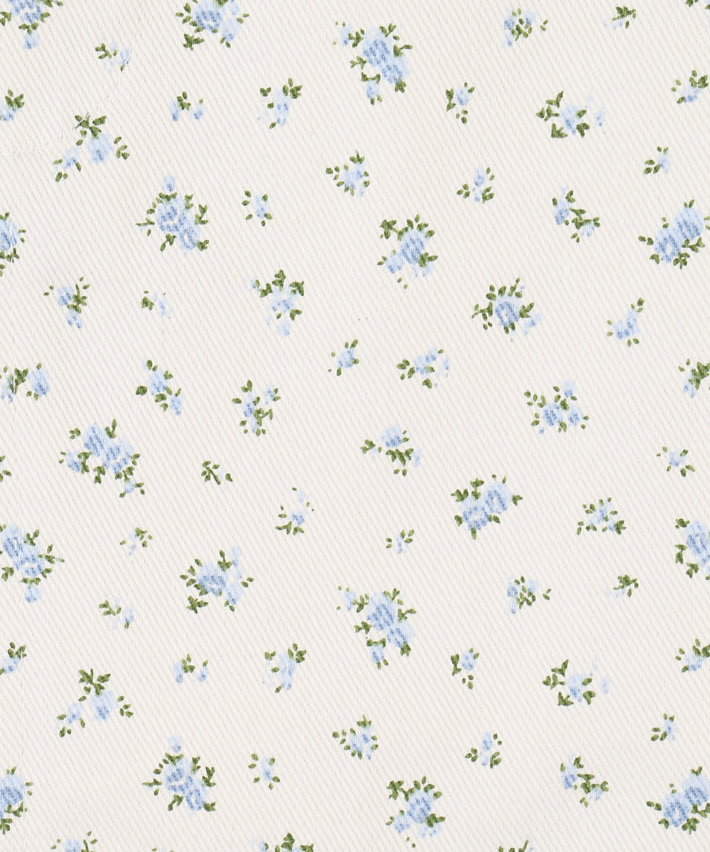 ホワイト(花柄ブルー)