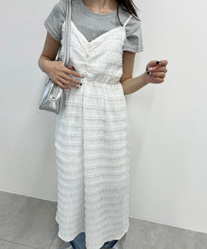 ミニフリルロングワンピース