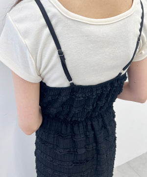 ミニフリルロングワンピース