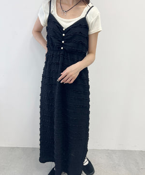 ミニフリルロングワンピース