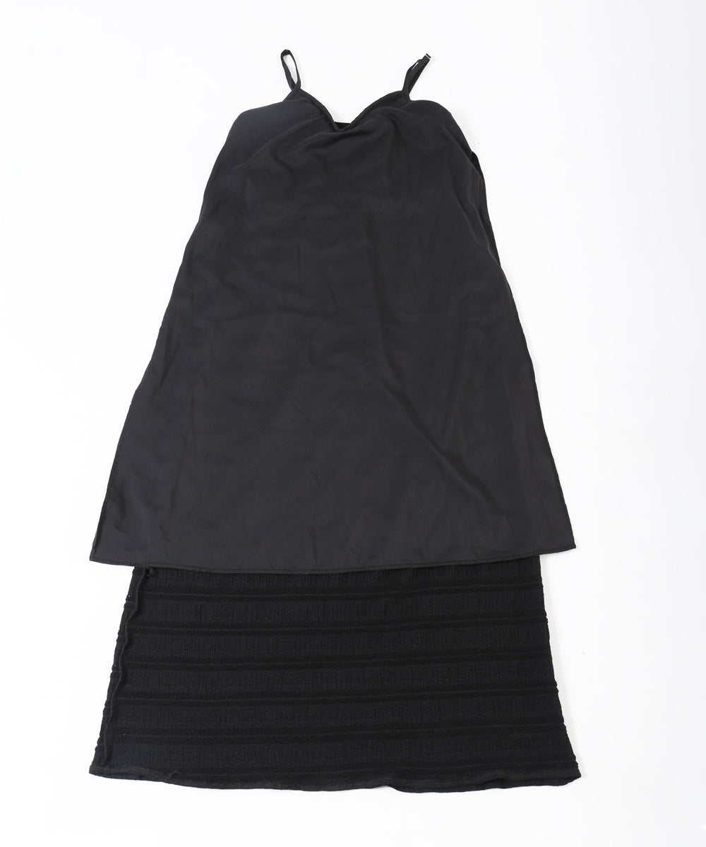 ミニフリルロングワンピース