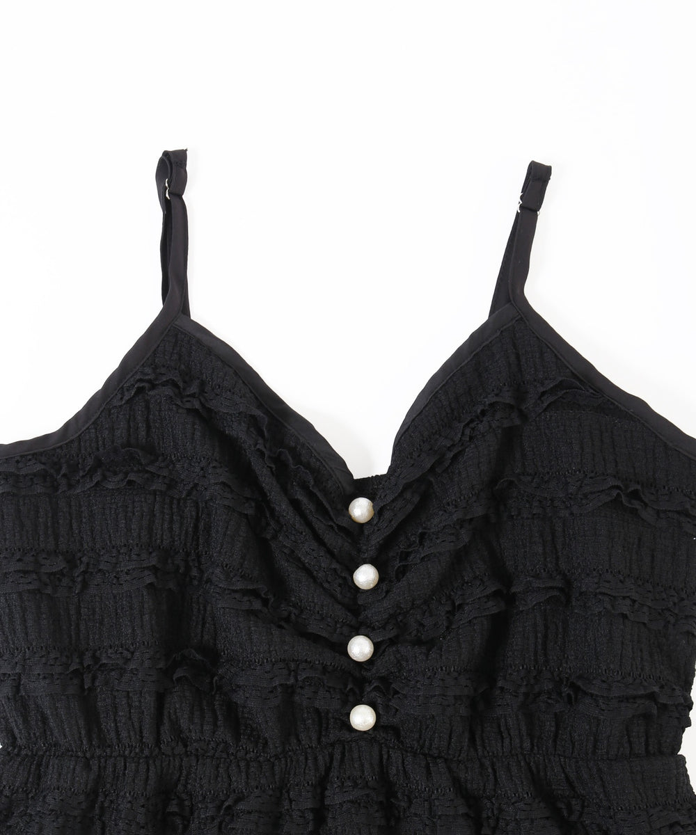 ミニフリルロングワンピース