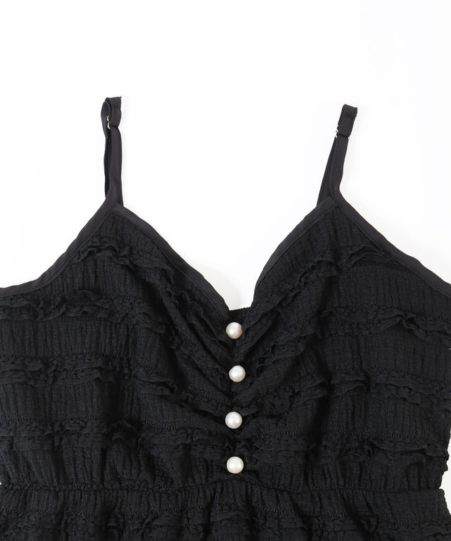 ミニフリルロングワンピース