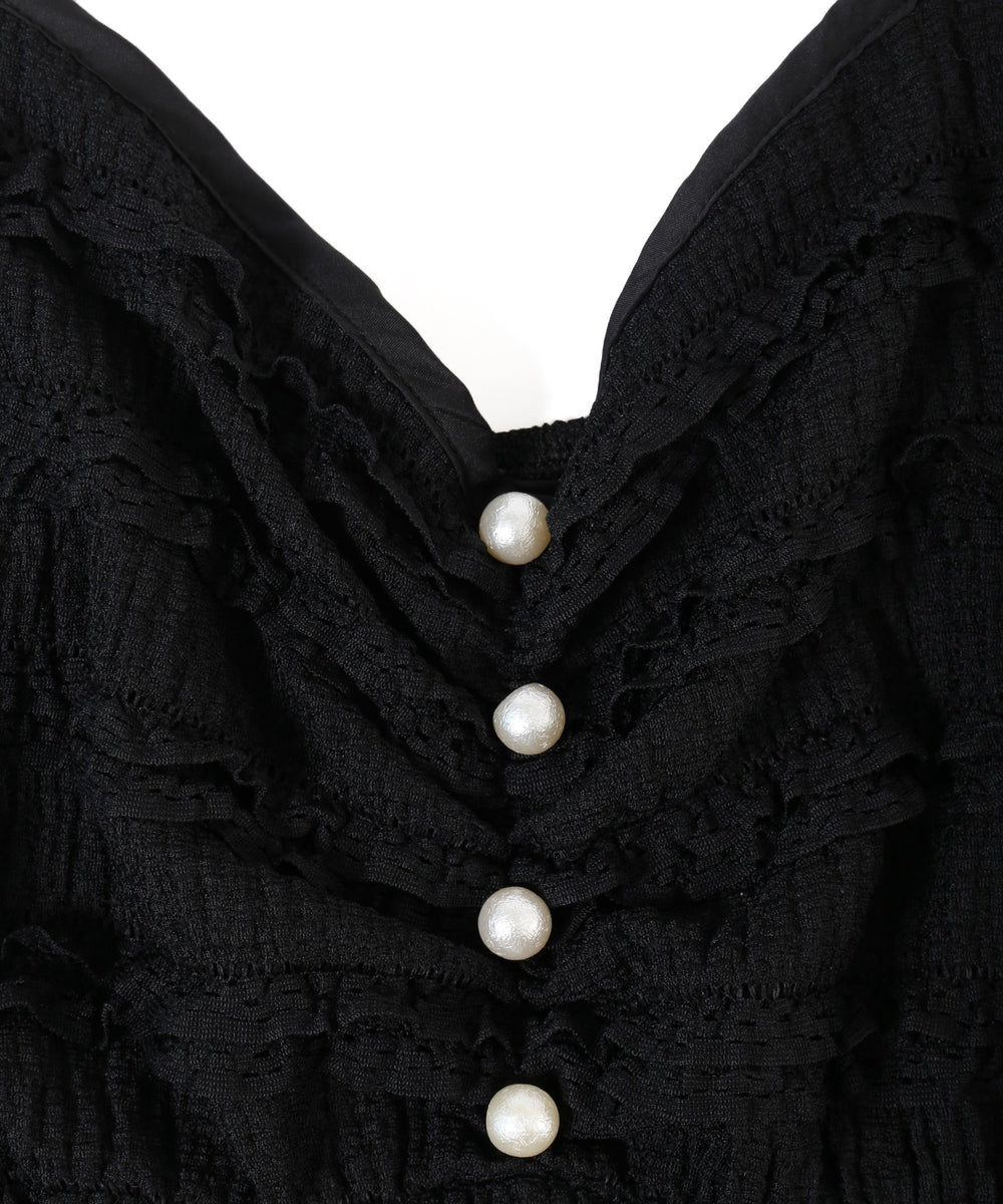 ミニフリルロングワンピース