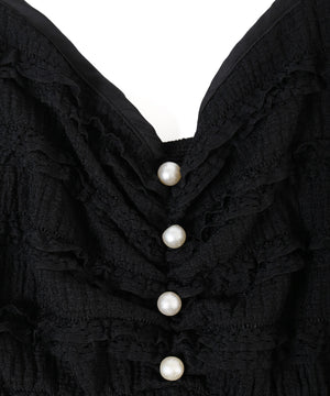 ミニフリルロングワンピース