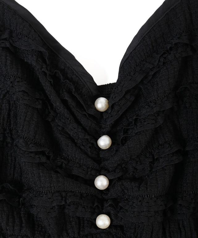 ミニフリルロングワンピース