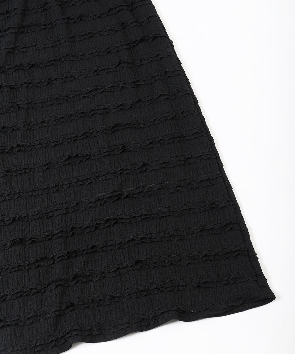 ミニフリルロングワンピース