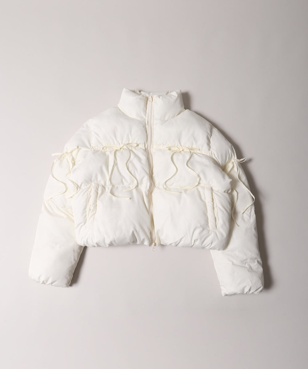 リボンデザインパファーブルゾン