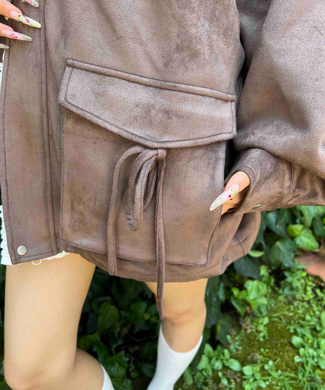 リボンポケットスウェードタッチジャケット – WEGO ONLINE STORE