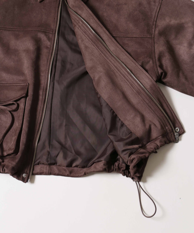 リボンポケットスウェードタッチジャケット